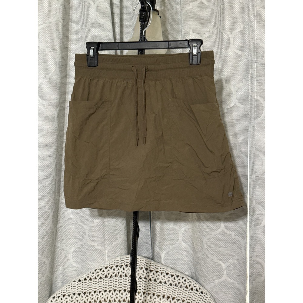 Apana Womens Active Skort Size M Olive Green Hiking Athletic Skirt with Pockets